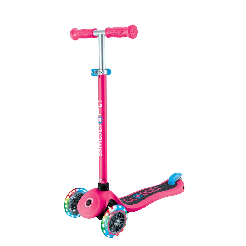Koloběžka Globber Primo Lights 3-kolečka, fuchsiová růžová