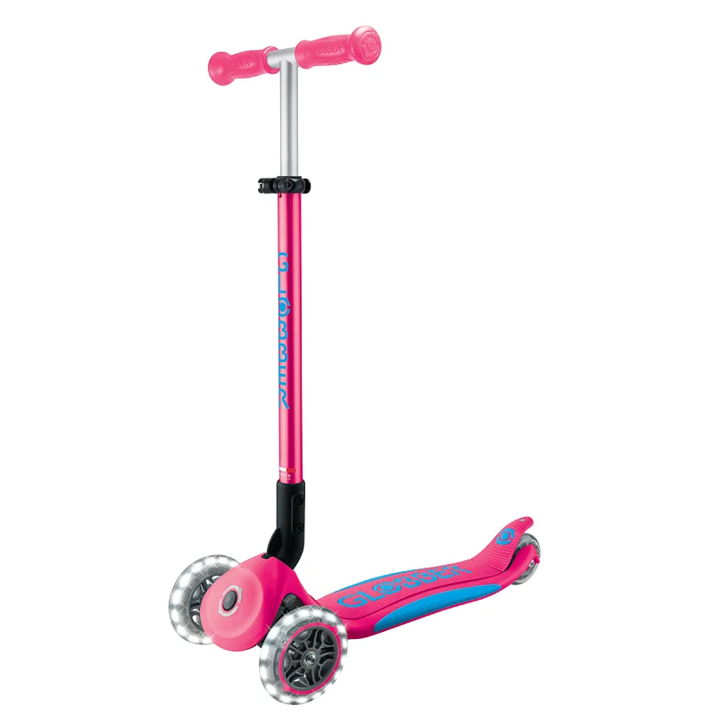 Koloběžka Globber Elite Lights  3-kolečka, fuchsiová