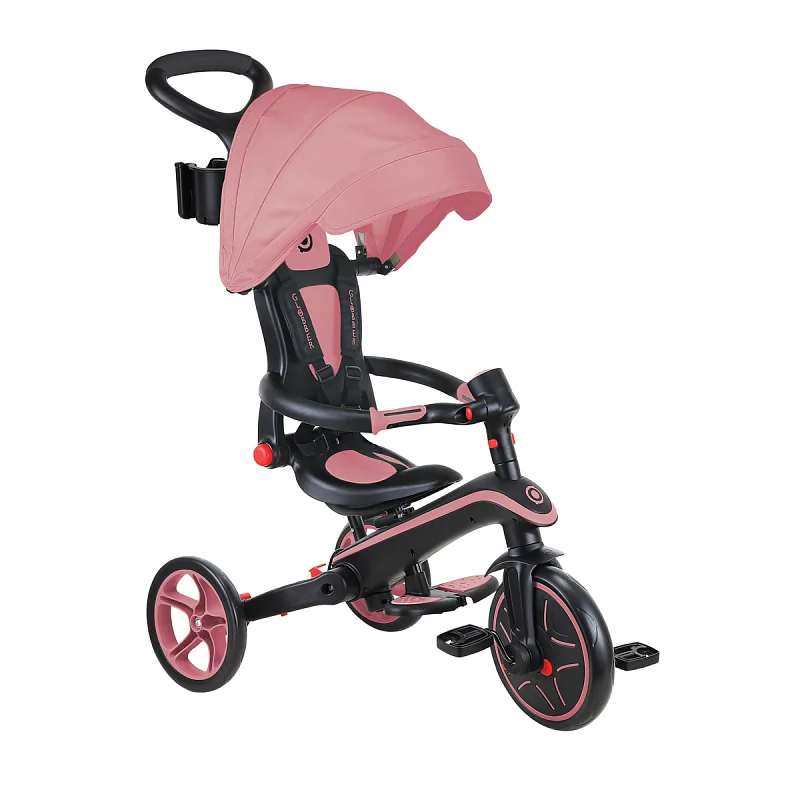 Tříkolka Globber Explorer Trike Foldable 4v1, tmavá pastelová růžová