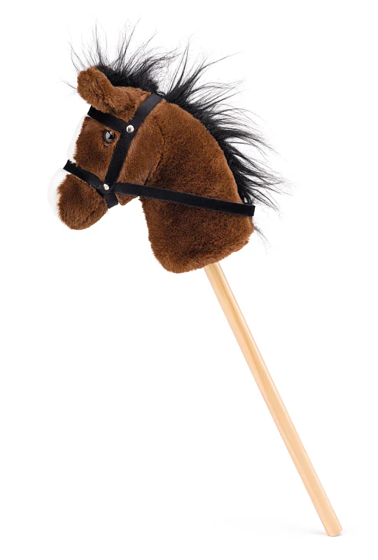 Hobby horse Bonnie, tmavě hnědý kůň na tyči