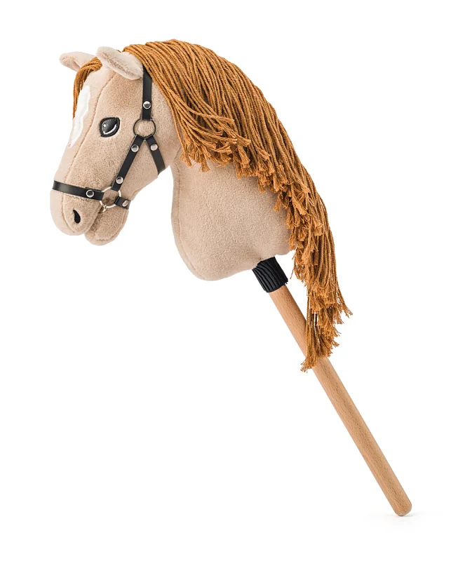 Hobby horse Gracia, béžová klisna na tyči, provázková hříva