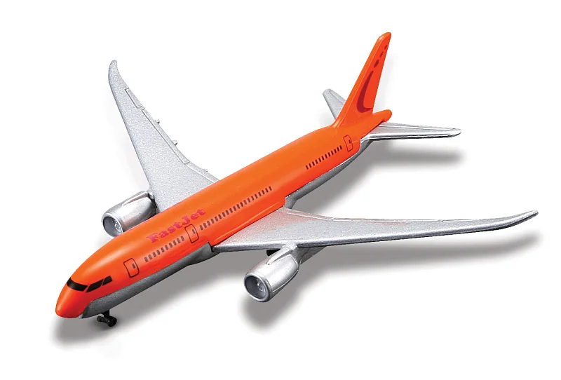 Maisto - Fresh Metal Tailwinds - letadla, Boeing 787-8 Dreamliner, oranžovo-stříbrná, blister