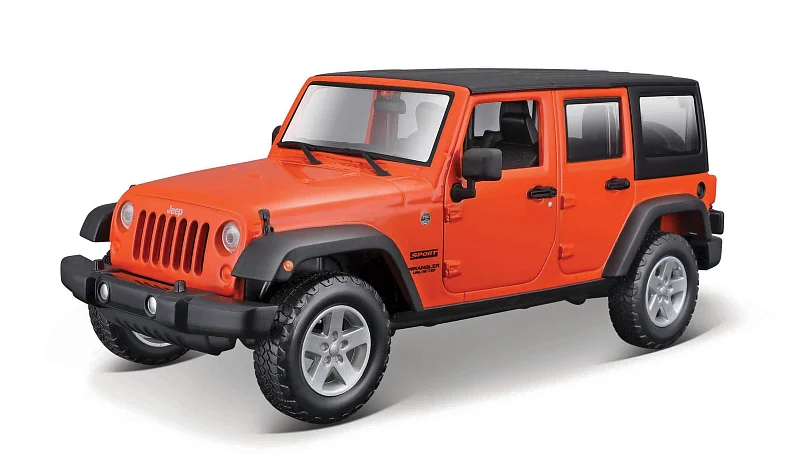 Maisto - 2015 Jeep Wrangler Unlimited, metal oranžová, 1:24