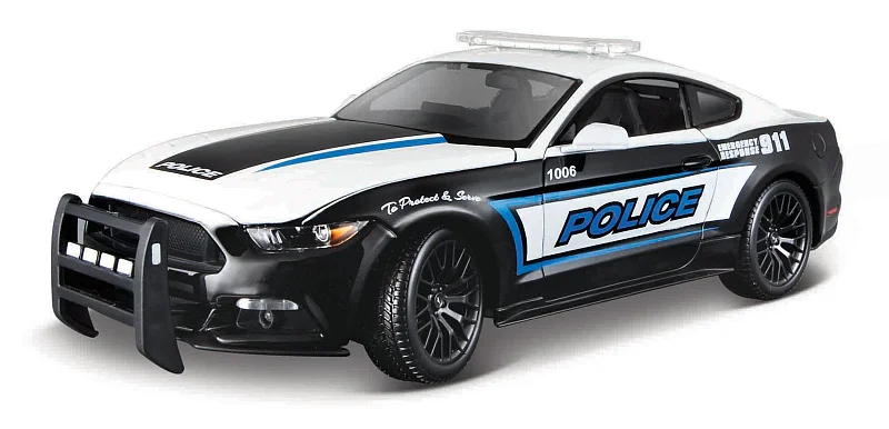 Maisto - 2015 Ford Mustang GT, černo-bílá, 1:18