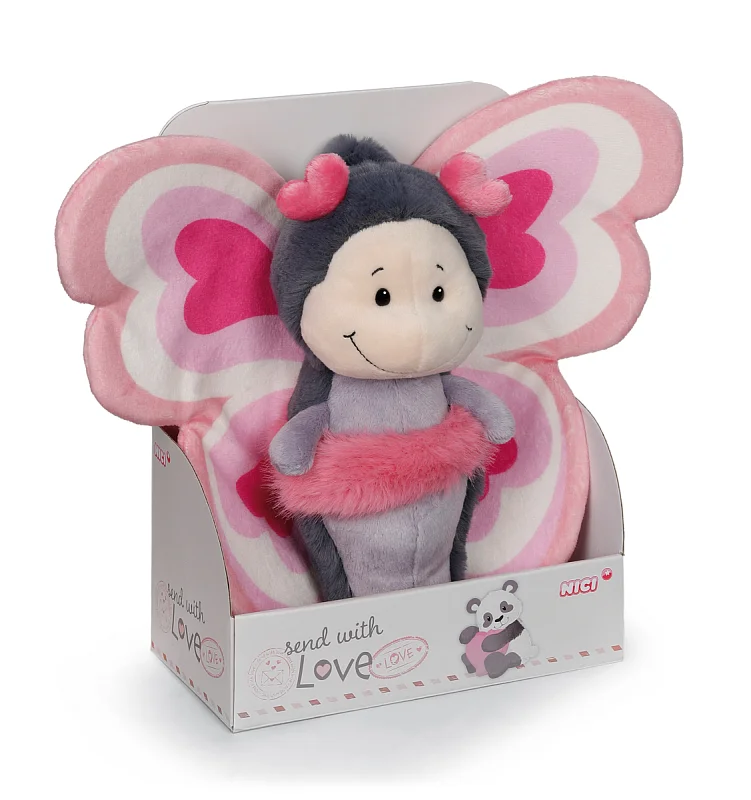 NICI Plyšový motýlek Love v dárkové krabičce, 21cm