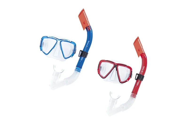 Šnorchlovací set BLACKSTRIPE - brýle a šnorchl - mix 2 barvy (modrá, červená)