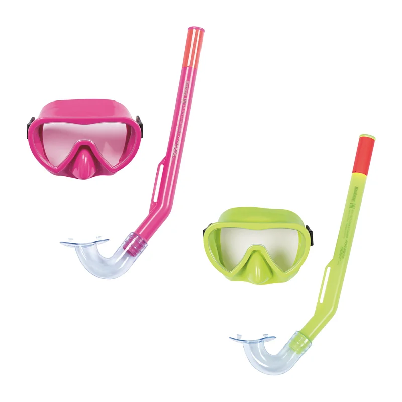 Šnorchlovací set dětský GLIDER - brýle a šnorchl (zelená,růžová)
