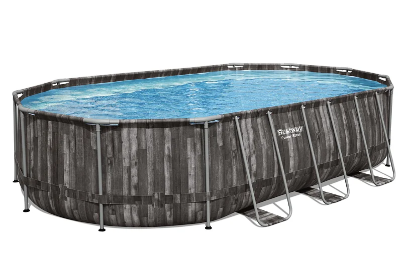 Nadzemní bazén oválný Power Steel, kartušová filtrace, schůdky, plachta, 6,1m x 3,66m x 1,22m