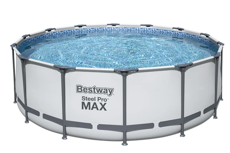 Nadzemní bazén kulatý Steel Pro MAX, kartušová filtrace, schůdky, plachta, průměr 4,27m, výška 1,22m