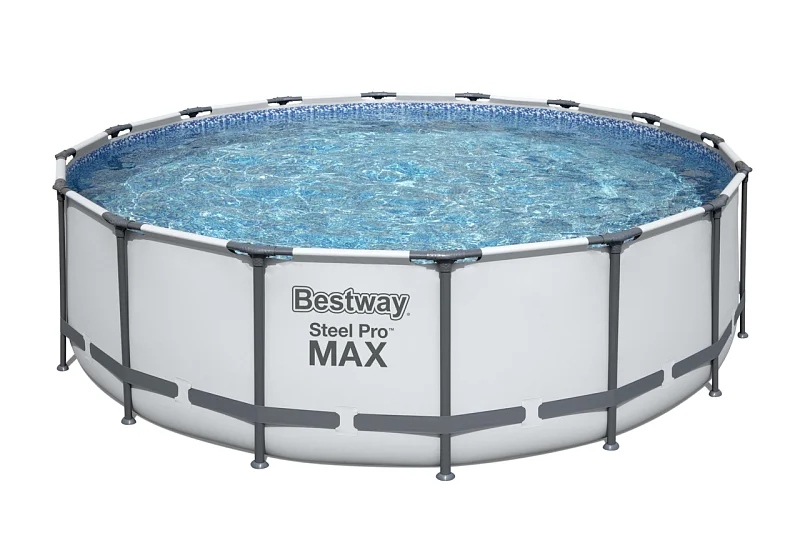 Nadzemní bazén kulatý Steel Pro MAX, kartušová filtrace, schůdky, plachta, průměr 4,88m, výška 1,22m