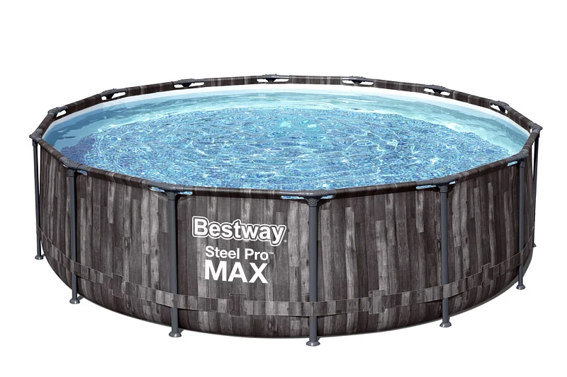 Nadzemní bazén kulatý Steel Pro MAX, kartušová filtrace, schůdky, plachta, průměr 4,27m, výška 1,07m