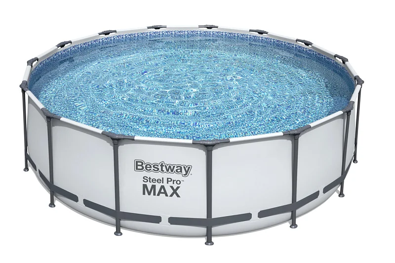 Nadzemní bazén kulatý Steel Pro MAX, kartušová filtrace, schůdky, plachta, průměr 4,57m, výška 1,22m