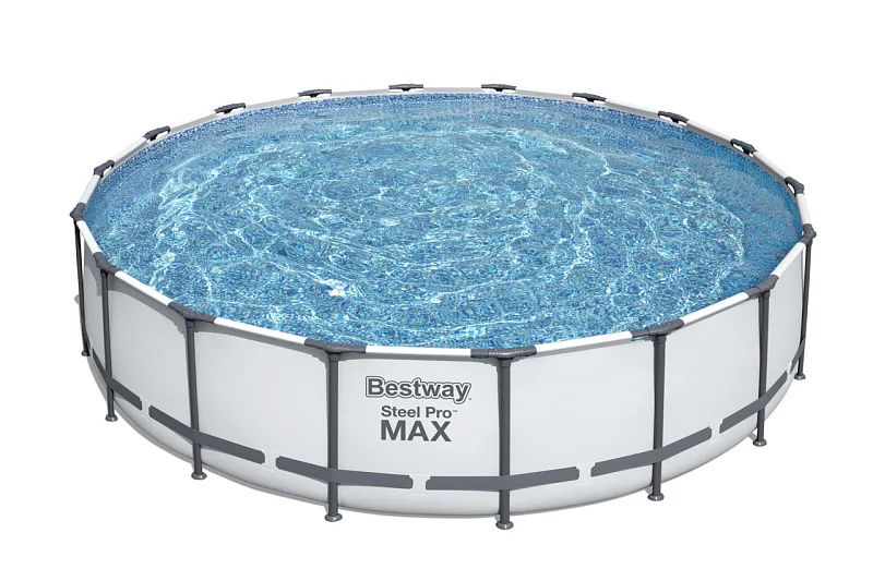 Nadzemní bazén kulatý Steel Pro MAX, kartušová filtrace, schůdky, plachta, průměr 5,49m, výška 1,22m