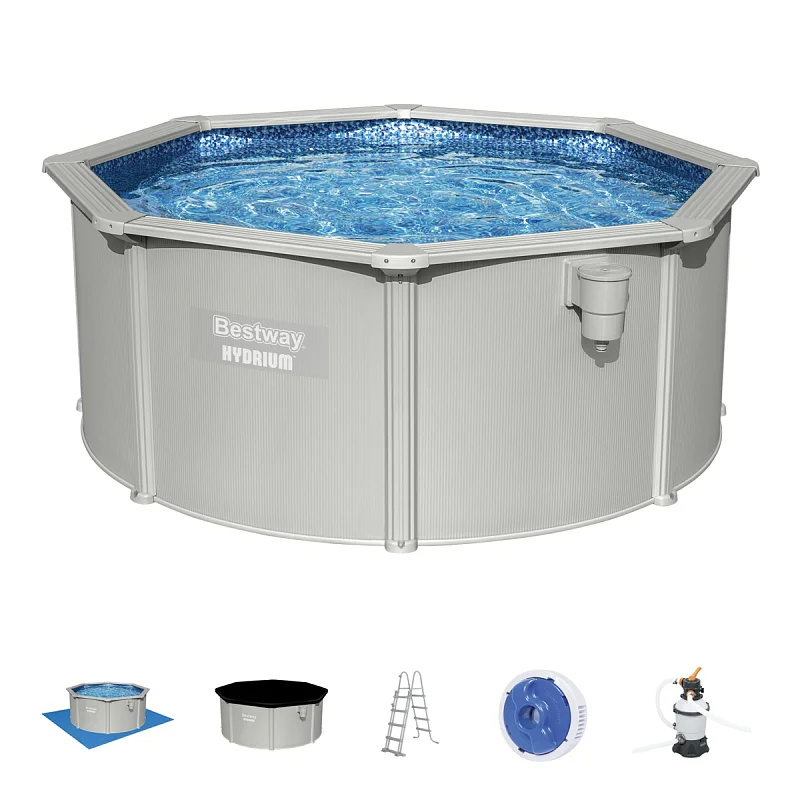 Nadzemní bazén kruhový Hydrium,písková filtrace, žebřík, průměr 3m, výška 1,2m