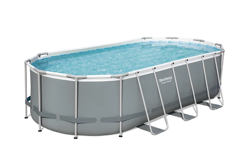 Nadzemní bazén oválný Power Steel, kartušová filtrace, schůdky, plachta, 5,49m x 2,74m x 1,22m