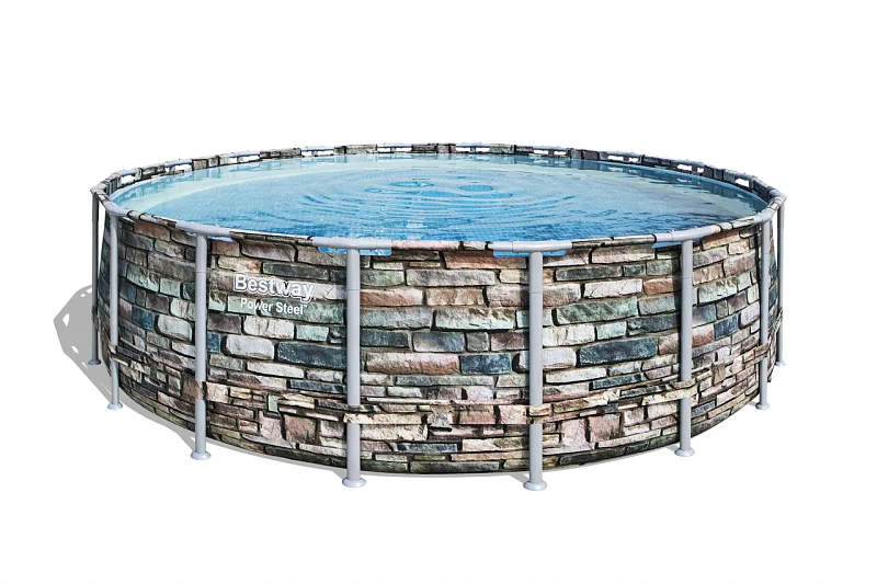 Nadzemní bazén kruhový Power Steel, kartušová filtrace, schůdky, plachta, průměr 5,49m, výška 1,32m