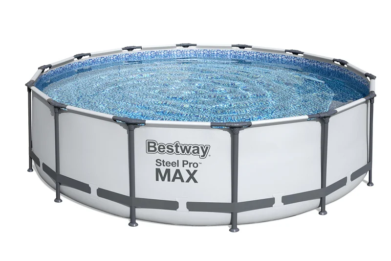 Nadzemní bazén kulatý Steel Pro MAX, kartušová filtrace, schůdky, plachta, průměr 4,27m, výška 1,07m