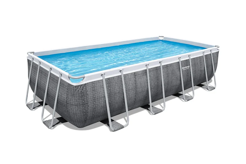 Nadzemní bazén obdélníkový Power Steel, kartušová filtrace, schůdky, plachta, 4,88m x 2,44m x 1,22m