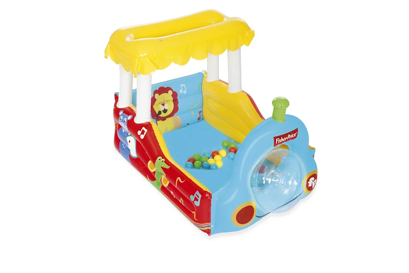 Nafukovací hrací centrum Fisher Price - Vlak s míčky (25ks), 1,32m x 94cm x 89cm