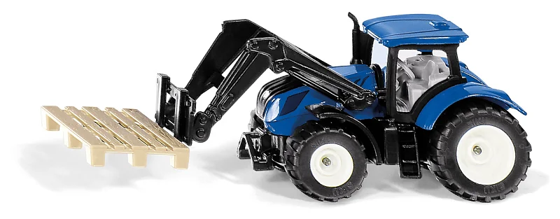 SIKU Blister - traktor New Holland s paletovými vidlemi a paletou