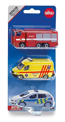SIKU česká verze - set mix policie, hasiči, ambulance