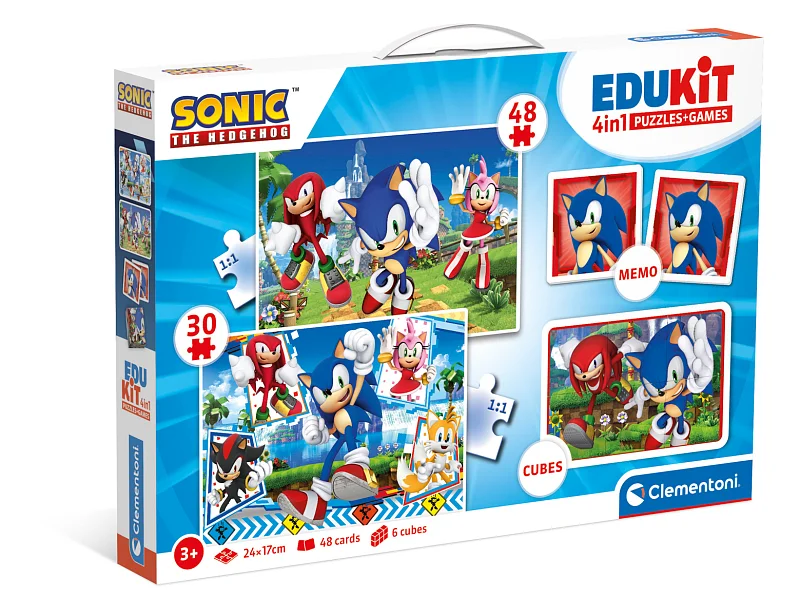 EDUkit - Sonic 4v1 (pexeso, 48 + 30 puzzle, 6 kostek)