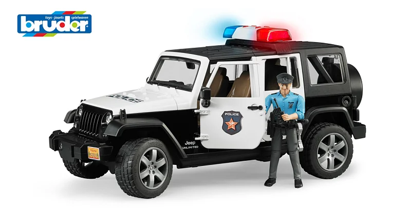 Pohotovostní vozidla - policejní Jeep Wrangler s policistou a příslušenstvím