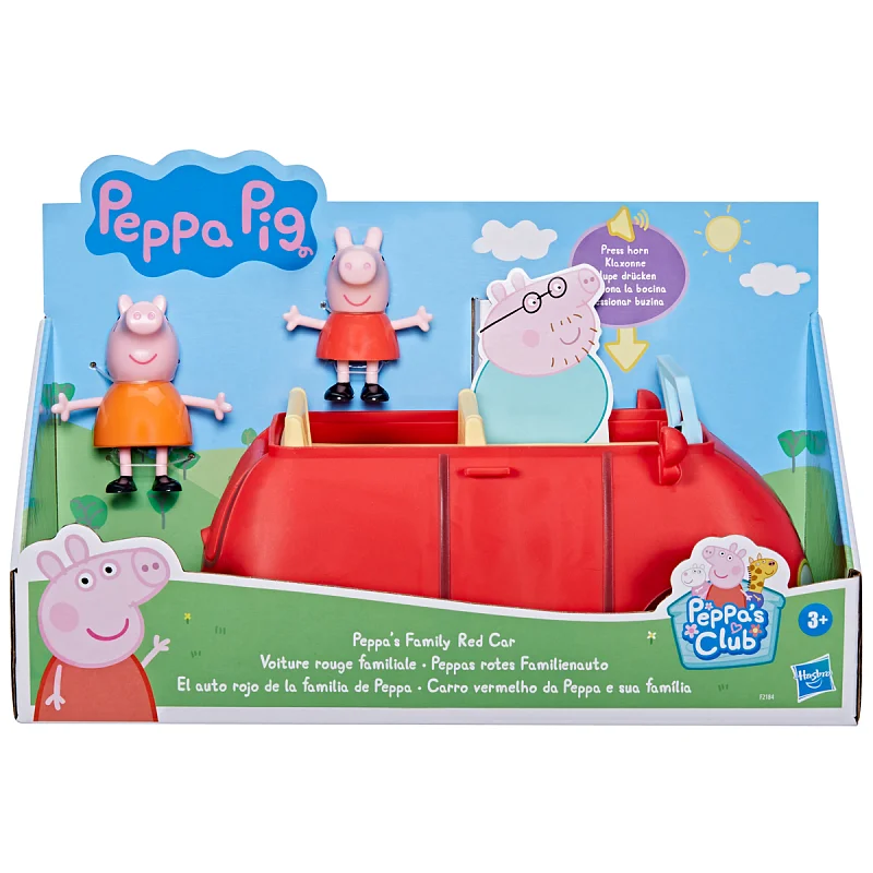 Prasátko Peppa Pig a rodinné červené auto