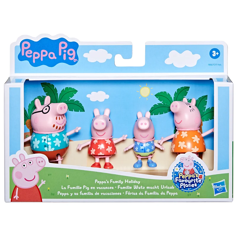 Prasátko Peppa Pig rodinka na dovolené, sada 4 figurek, ass.