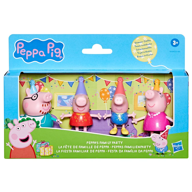 HASBRO - Prasátko Peppa Pig rodinná party, sada 4 figurek