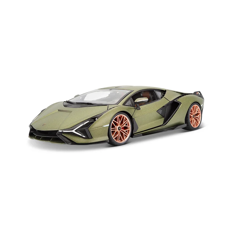 Bburago - Auta HOBBY, Lamborghini Sián FKP 37, matná zelená metalíza, 1:18