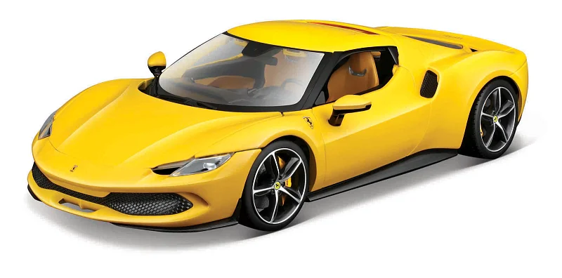 Bburago - RACE+PLAY, Ferrari 296 GTB, žlutá, 1:18