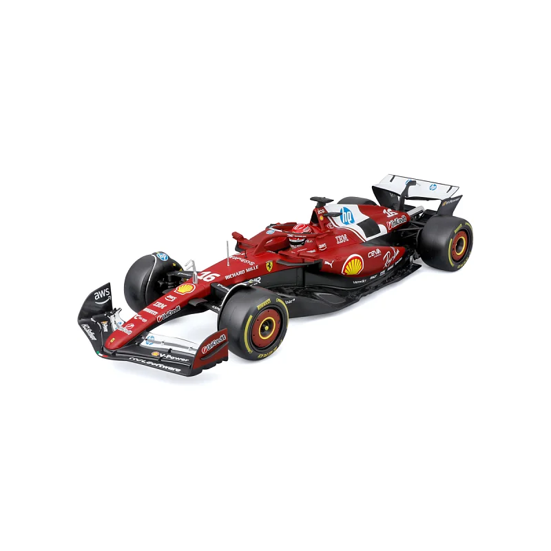 Bburago – RACE Formule F1 Ferrari SF-25 (2025) s helmou, #16 Charles Leclerc, 1:18