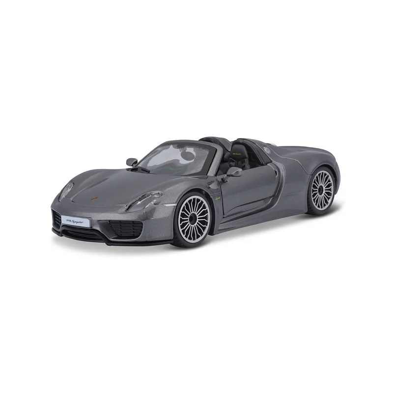 Bburago - Auta HOBBY, Porsche 918 Spyder, šedá metalíza, 1:24