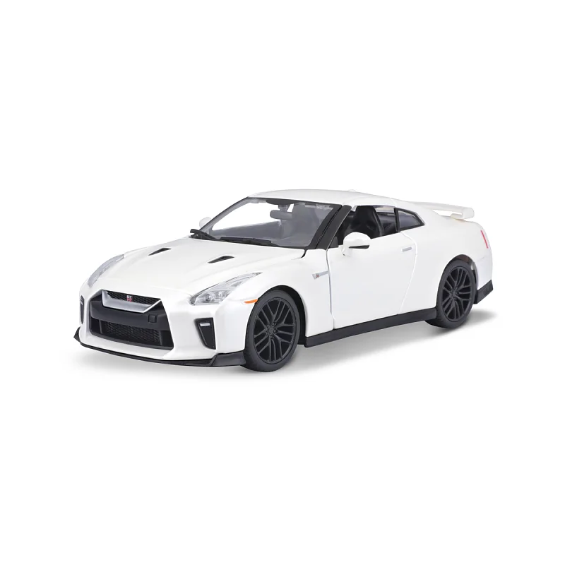 Bburago - Auta HOBBY, 2017 Nissan GT-R, bílá metalíza, 1:24
