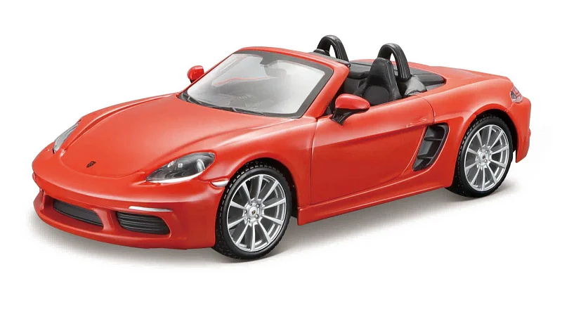 Bburago - Auta HOBBY, Porsche 718 Boxster, oranžová, 1:24