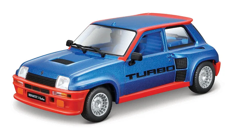Bburago - Auta HOBBY, Renault 5 Turbo, modrá metalíza-červená, 1:24