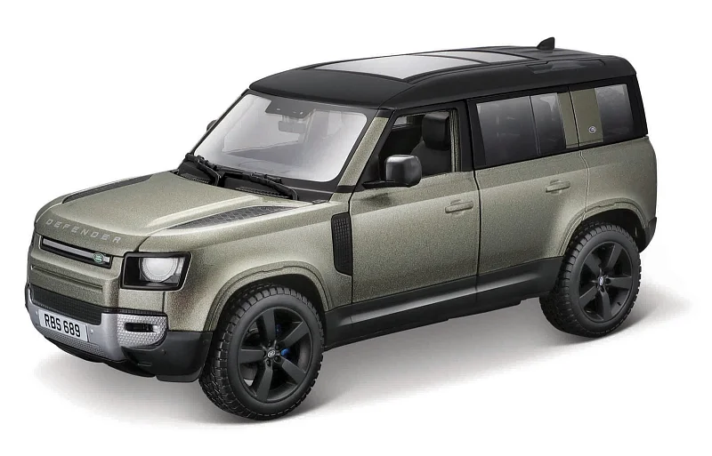 Bburago - Auta HOBBY, 2022 Land Rover Defender 110, zelená metalíza, 1:24