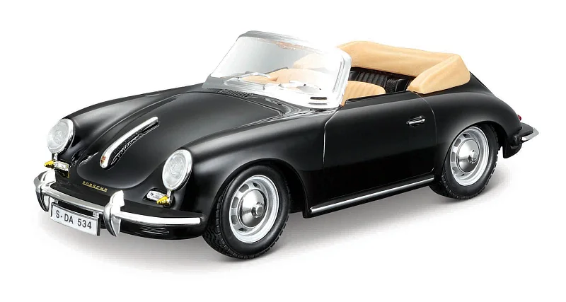 Bburago - Auta HOBBY, Porsche 356B Cabriolet (1961), černá, 1:24