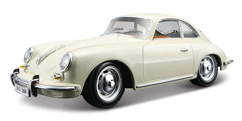 Bburago - Auta HOBBY, Porsche 356B Coupe (1961), Ivory krémová, 1:24