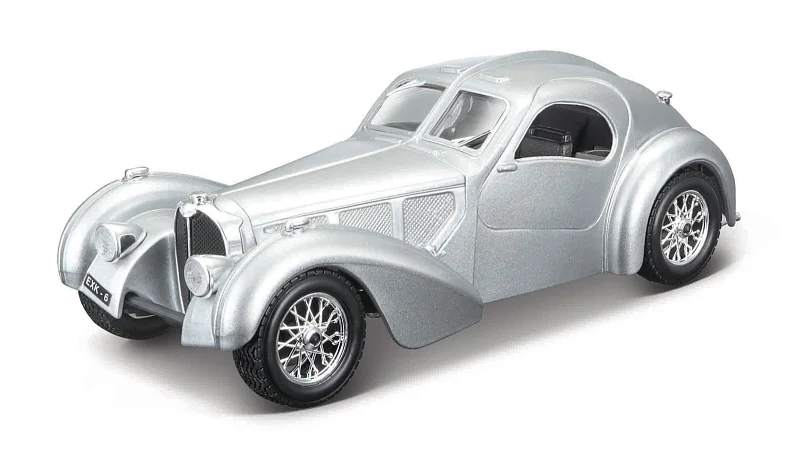 Bburago - Auta HOBBY, Bugatti Atlantic, stříbrná, 1:24