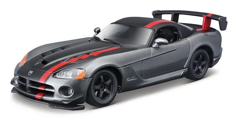 Bburago - Auta HOBBY, Dodge Viper SRT 10 ACR, šedá metalíza-matná černá, 1:24