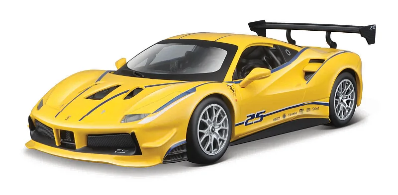 Bburago - RACING, Ferrari 488 Challenge, žlutá, 1:24