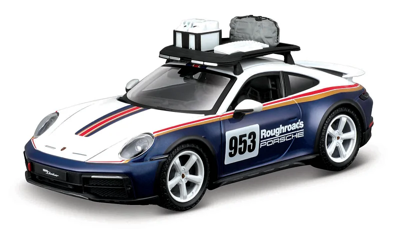 Bburago - RACE, Porsche 911 Dakar, bílá-modrá metalíza, 1:24