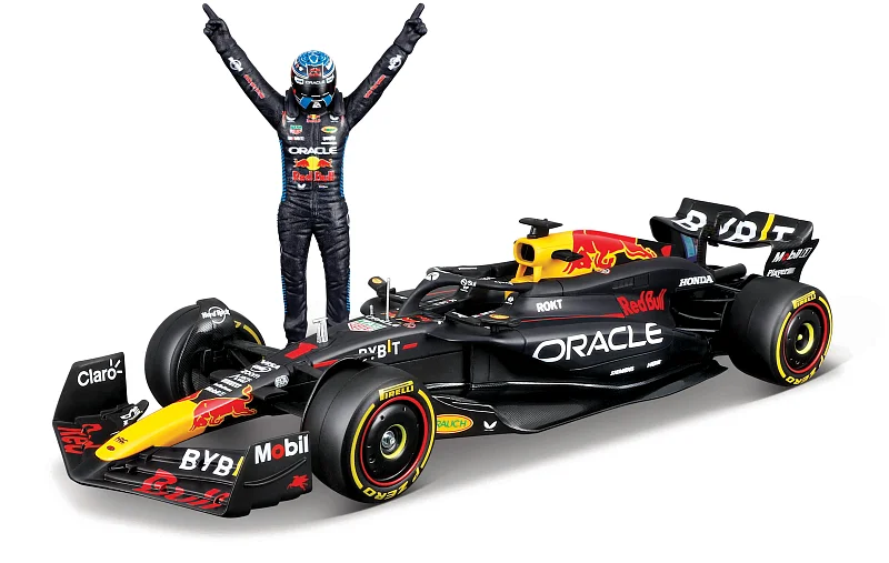 Bburago - RACE Formula F1 s figurkou jezdce, Oracle Red Bull Racing RB20 (2024) #1 Verstappen, 1:24