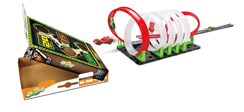 Bburago - GoGEARS EXTREME, Loop set - Hyper6 Loop and Launch dráha se dvěma autíčky