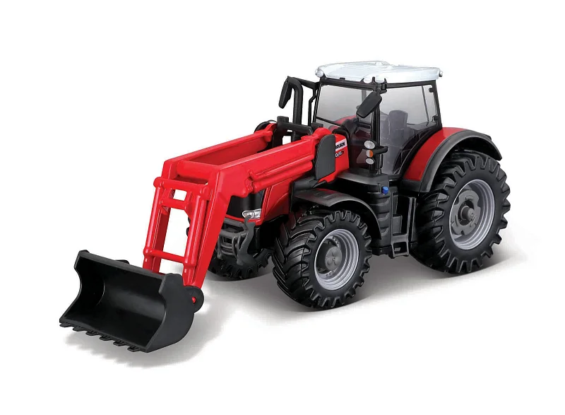 Bburago - FARMLAND, Traktor Massey Ferguson 8740S s předním nakladačem, 10cm