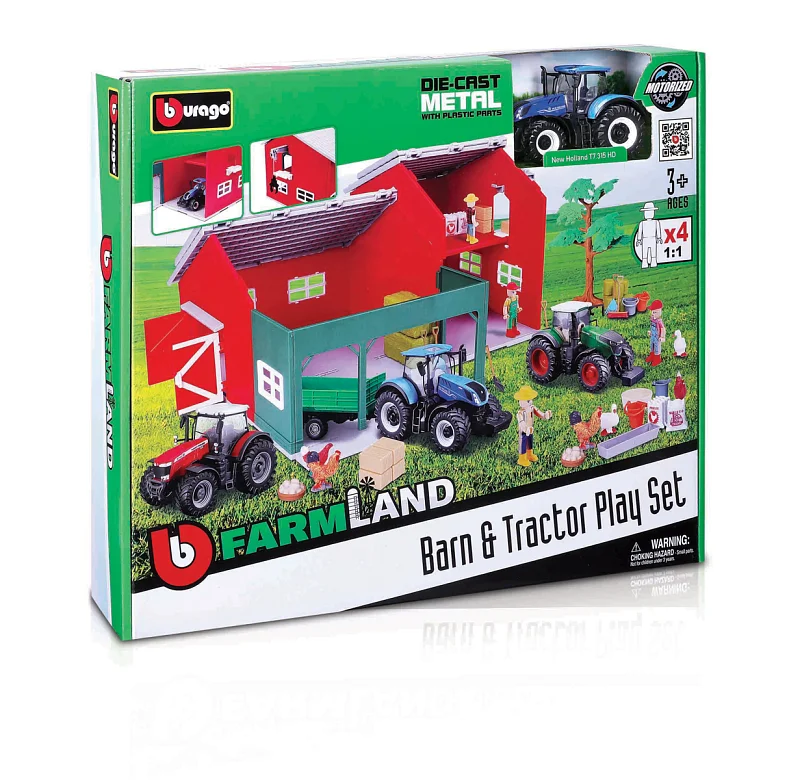 Bburago - FARMLAND, Set Stodola s traktorem, assort