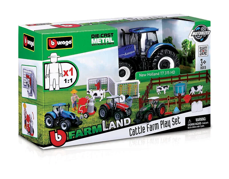 Bburago - FARMLAND, Set Farma s traktorem, assort