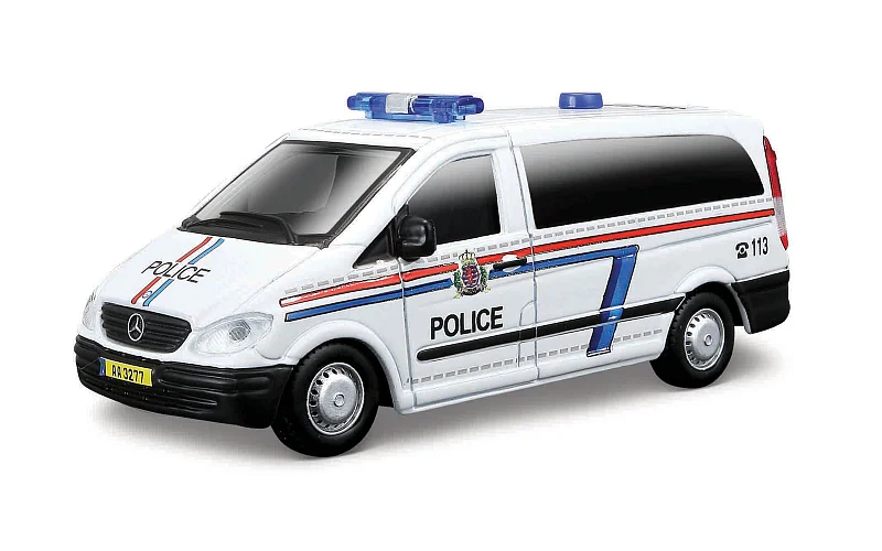 Bburago - EMERGENCY Vozidlo záchranné služby - Mercedes-Benz Vito, Policie, 1:50
